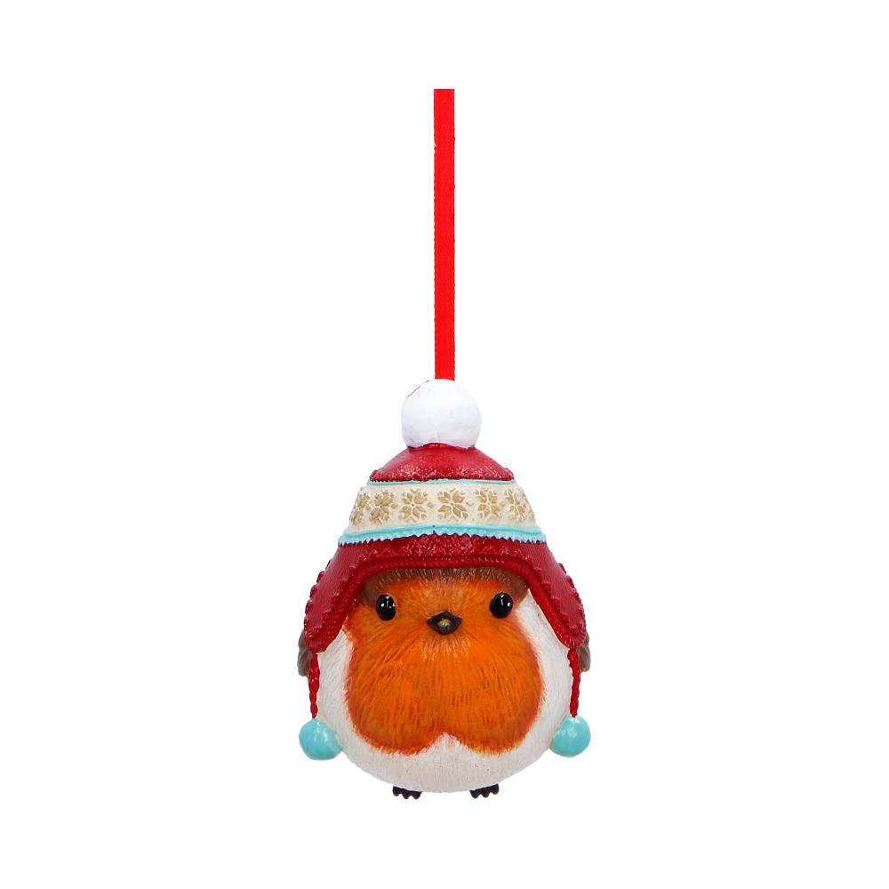 Robin Winter Bobble Hanging Ornament 7.3cm