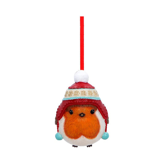 Robin Winter Bobble Hanging Ornament 7.3cm 1