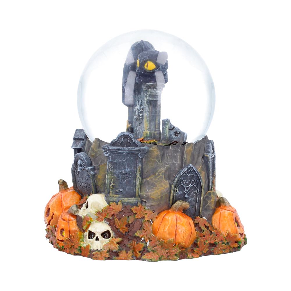 Pumpkin Patch Halloween Cat Snow Globe 15.4cm 2