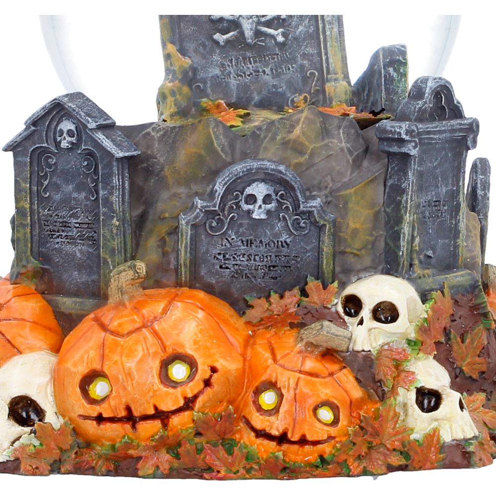 Pumpkin Patch Halloween Cat Snow Globe 15.4cm 6
