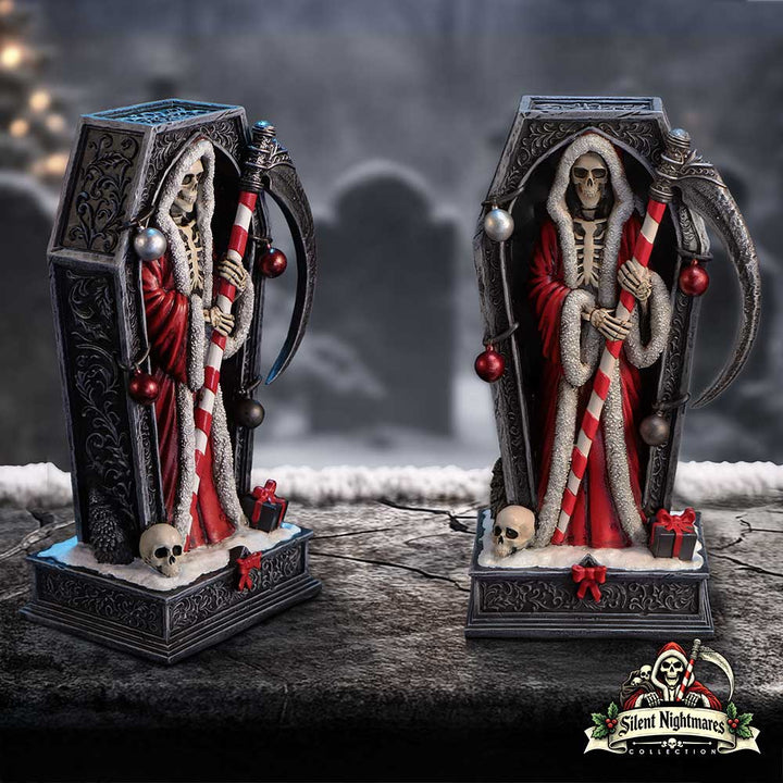 Silent Nightmares Merry Cryptmas Christmas Reaper Coffin Figurine 17.5cm