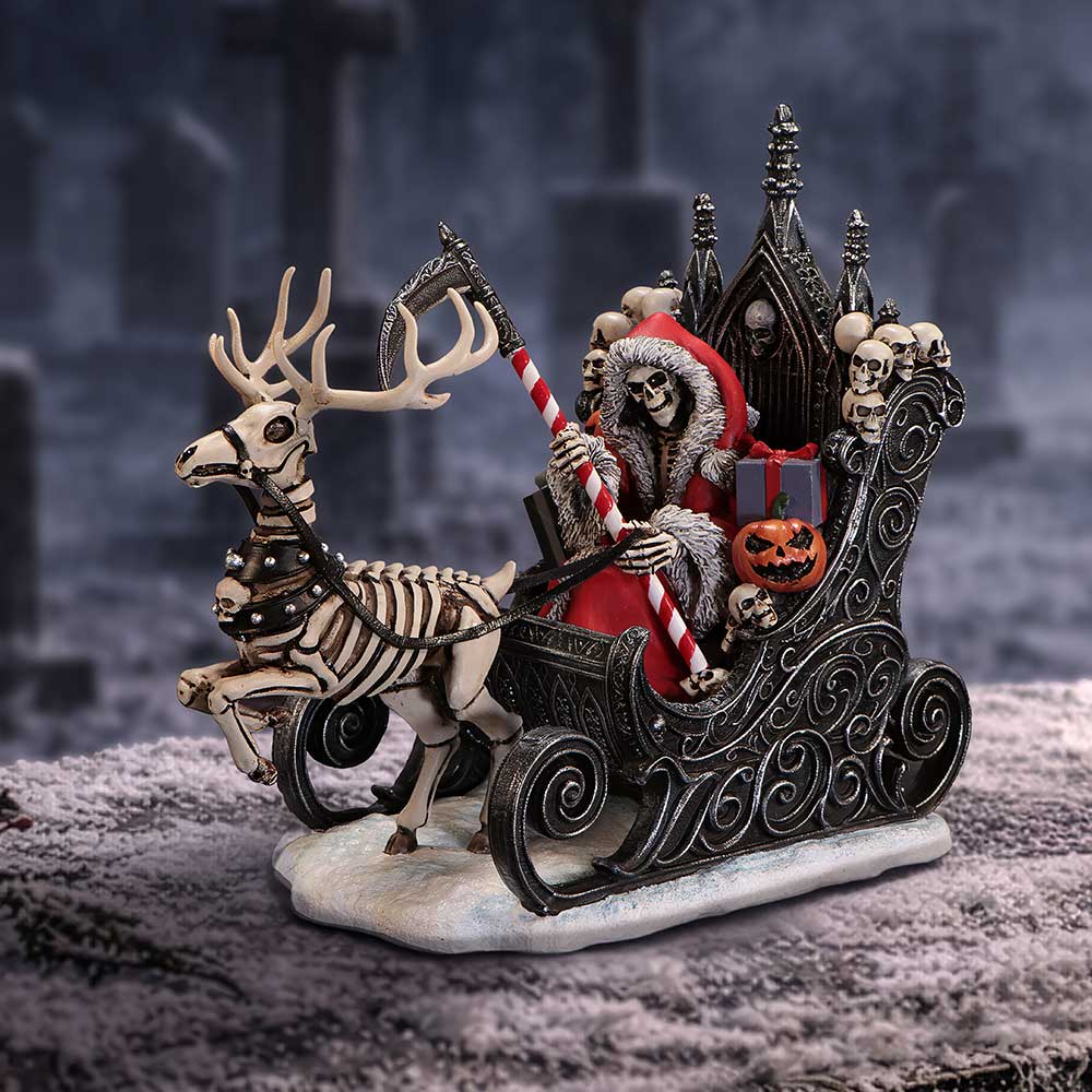 Silent Nightmares Slay Bells Christmas Sleigh Reaper Figurine 16cm