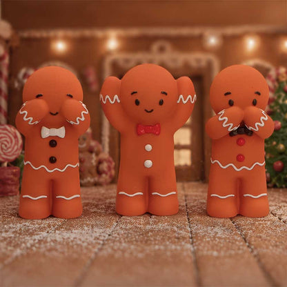Three Wise Gingerbread Men Figurine set 9cm 7