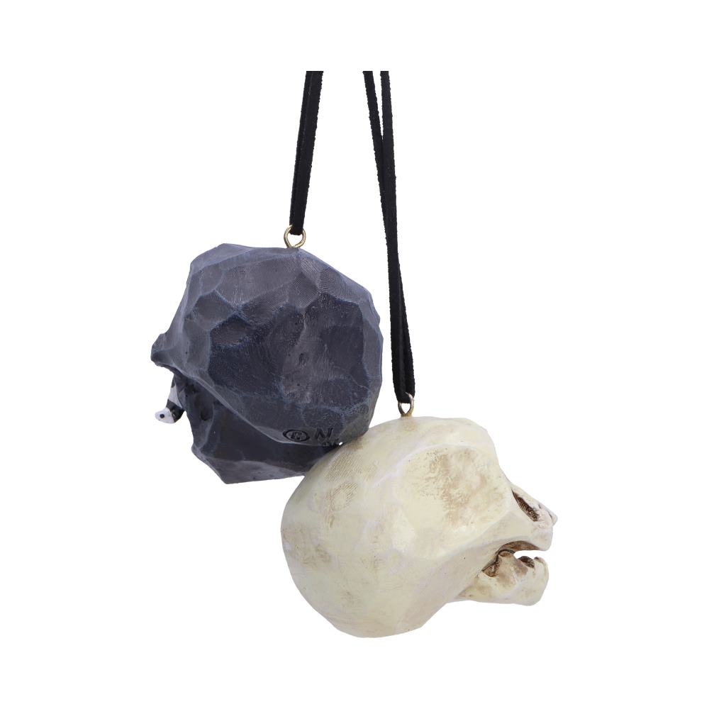 Grim and Grin Hanging Ornaments Set of 2 Skulls 5.2cm 2