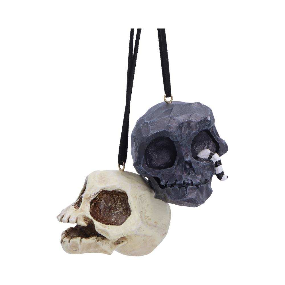 Grim and Grin Hanging Ornaments Set of 2 Skulls 5.2cm 8