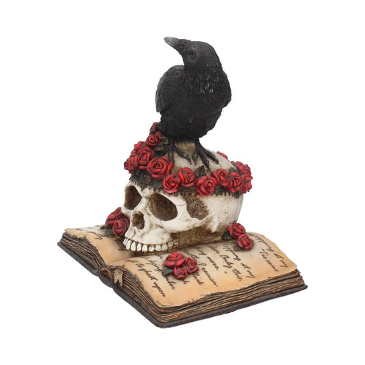 Heartaches Reflection Raven Figurine Skull Rose Valentine Ornament 17cm 2