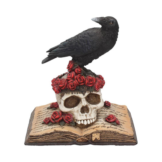 Heartaches Reflection Raven Figurine Skull Rose Valentine Ornament 17cm 1