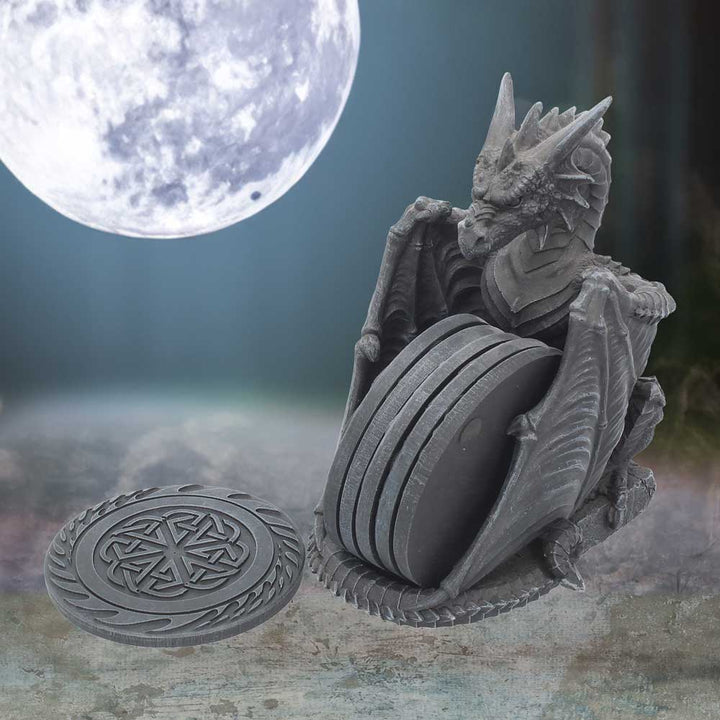 Dragons Lair Black Dragon Coaster Set 16.5cm 8