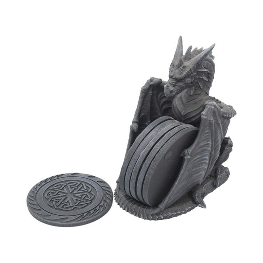 Dragons Lair Black Dragon Coaster Set 16.5cm 1