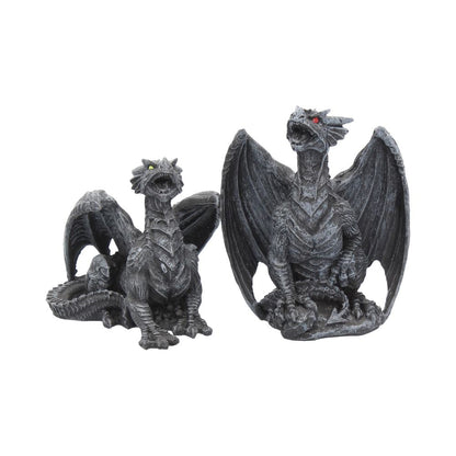 Dark Fury Set of 2 Obsidian Dragon Figurines 10cm 1