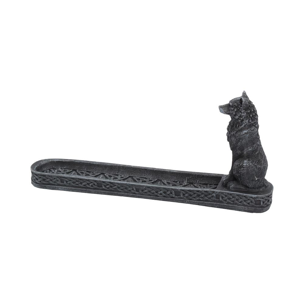 Catching The Scent Obsidian Wolf Incense Burner 25cm Holder 2
