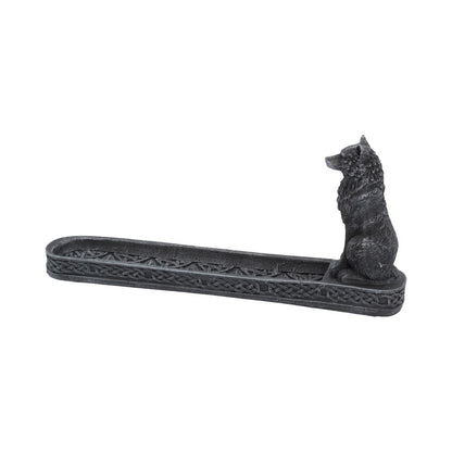 Catching The Scent Obsidian Wolf Incense Burner 25cm Holder 2