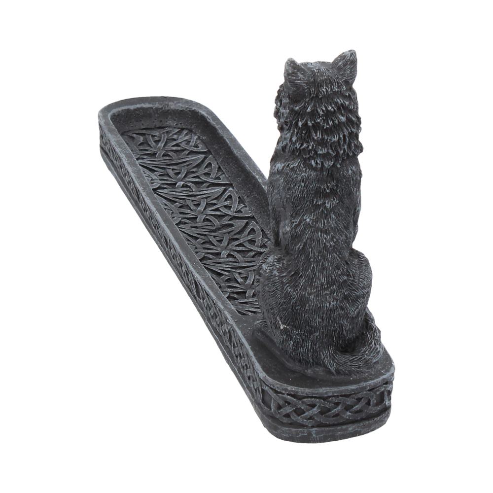 Catching The Scent Obsidian Wolf Incense Burner 25cm Holder 3