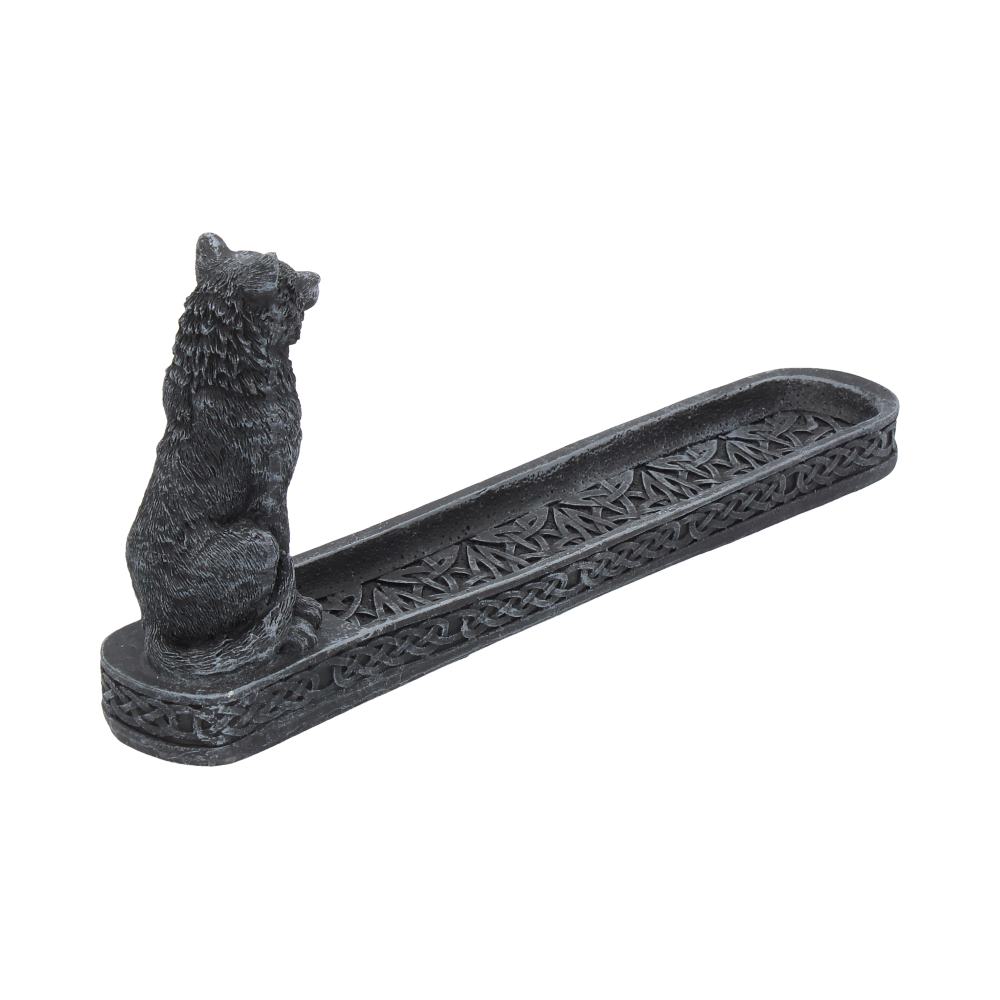 Catching The Scent Obsidian Wolf Incense Burner 25cm Holder 4