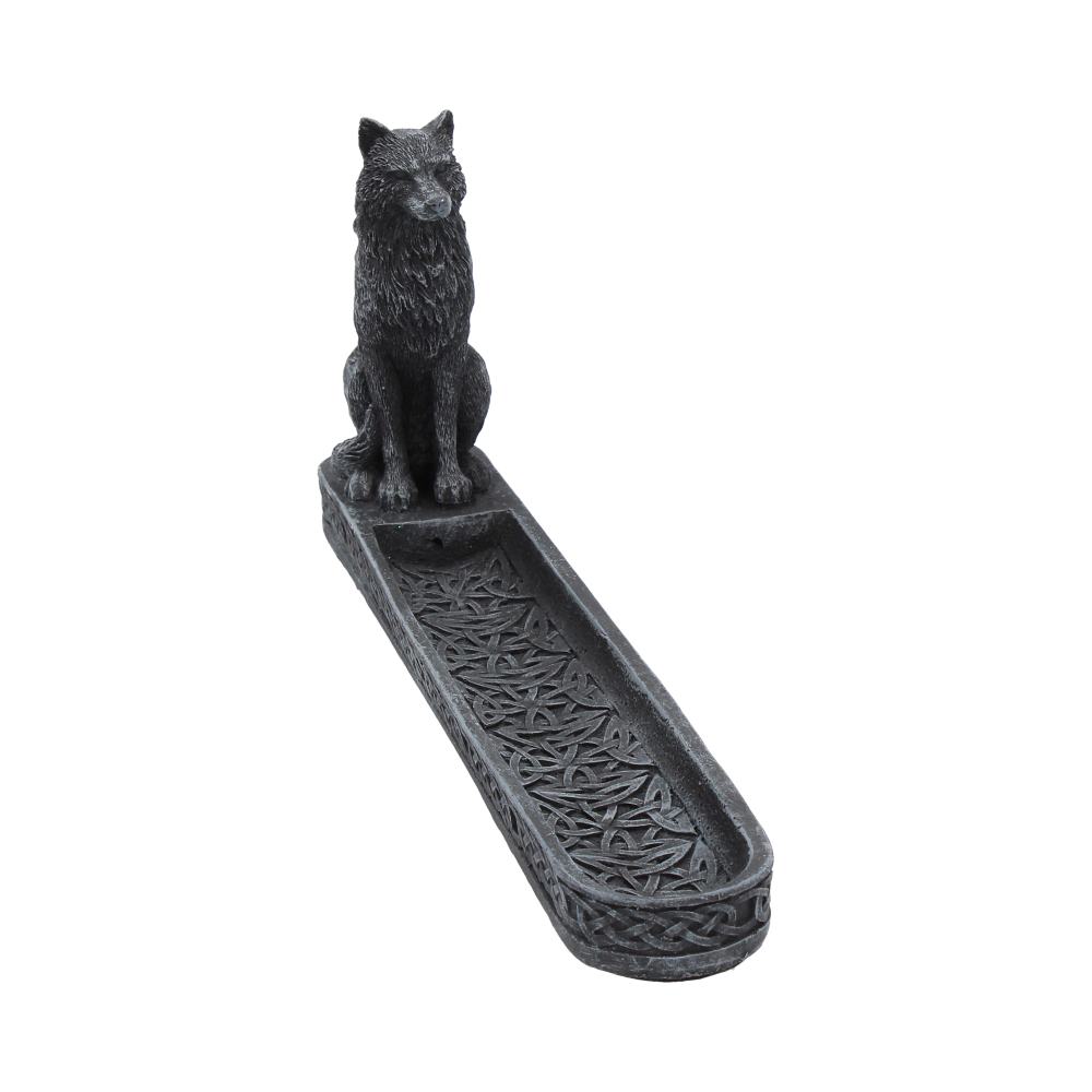 Catching The Scent Obsidian Wolf Incense Burner 25cm Holder 6