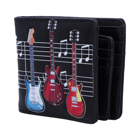 Electric Guitars Embossed Music Wallet Black 11cm 2