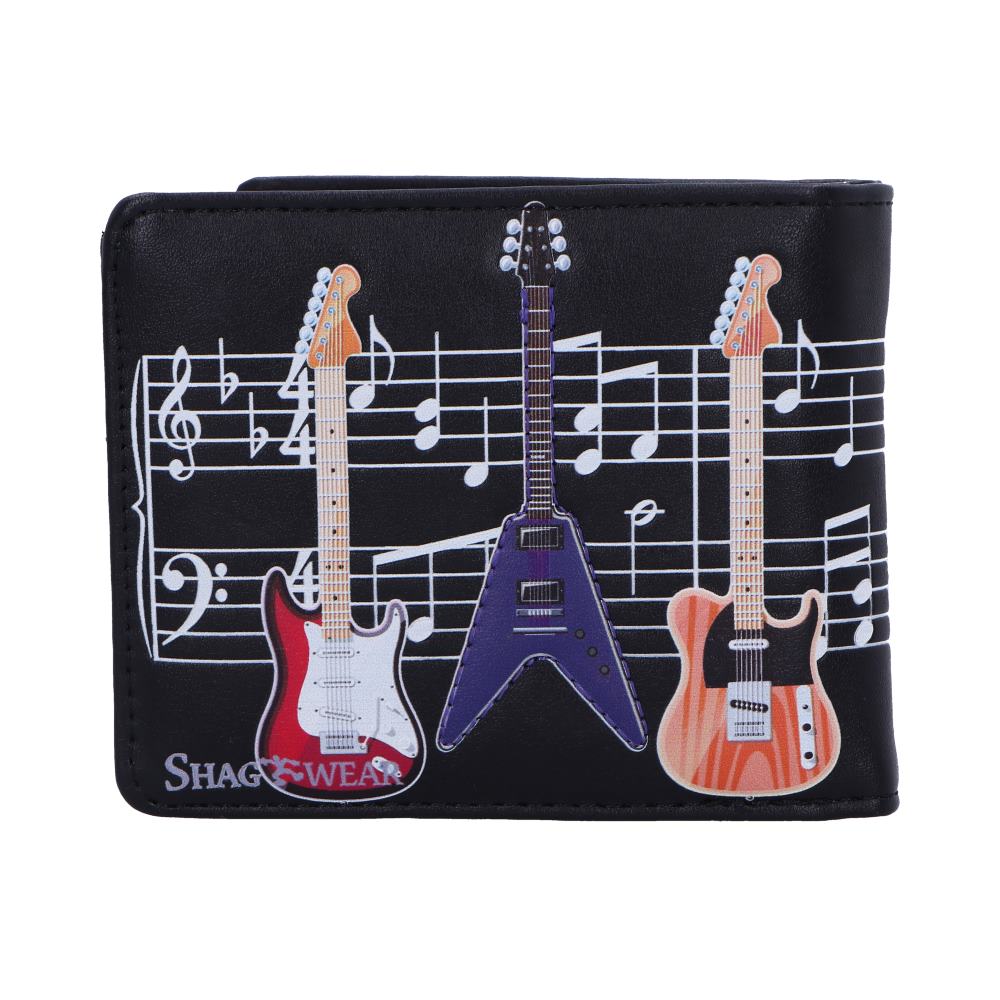 Electric Guitars Embossed Music Wallet Black 11cm 3