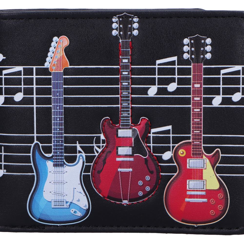 Electric Guitars Embossed Music Wallet Black 11cm 5