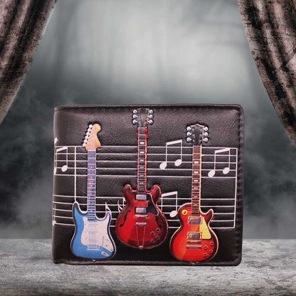 Electric Guitars Embossed Music Wallet Black 11cm 6