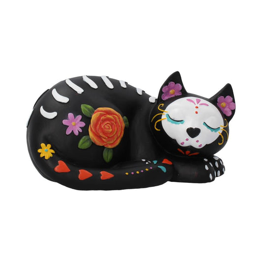 Sleepy Sugar Figurine Mexican Day of the Dead Skull Cat Ornament 22cm 1