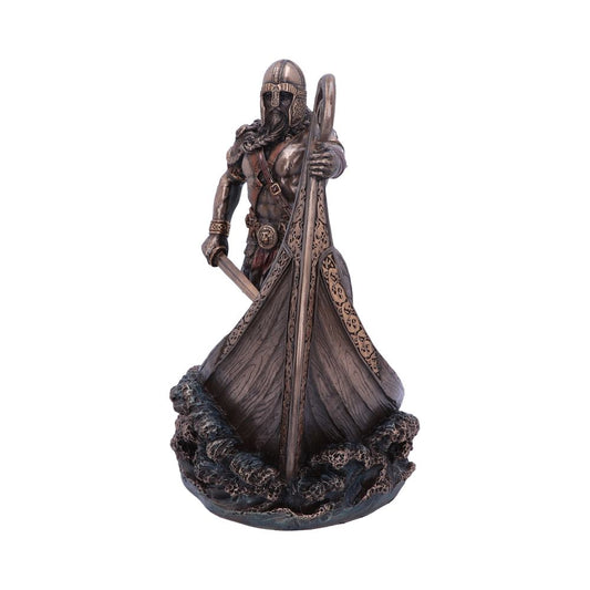 Bronzed Halvor Viking Longship Figurine 24cm 2