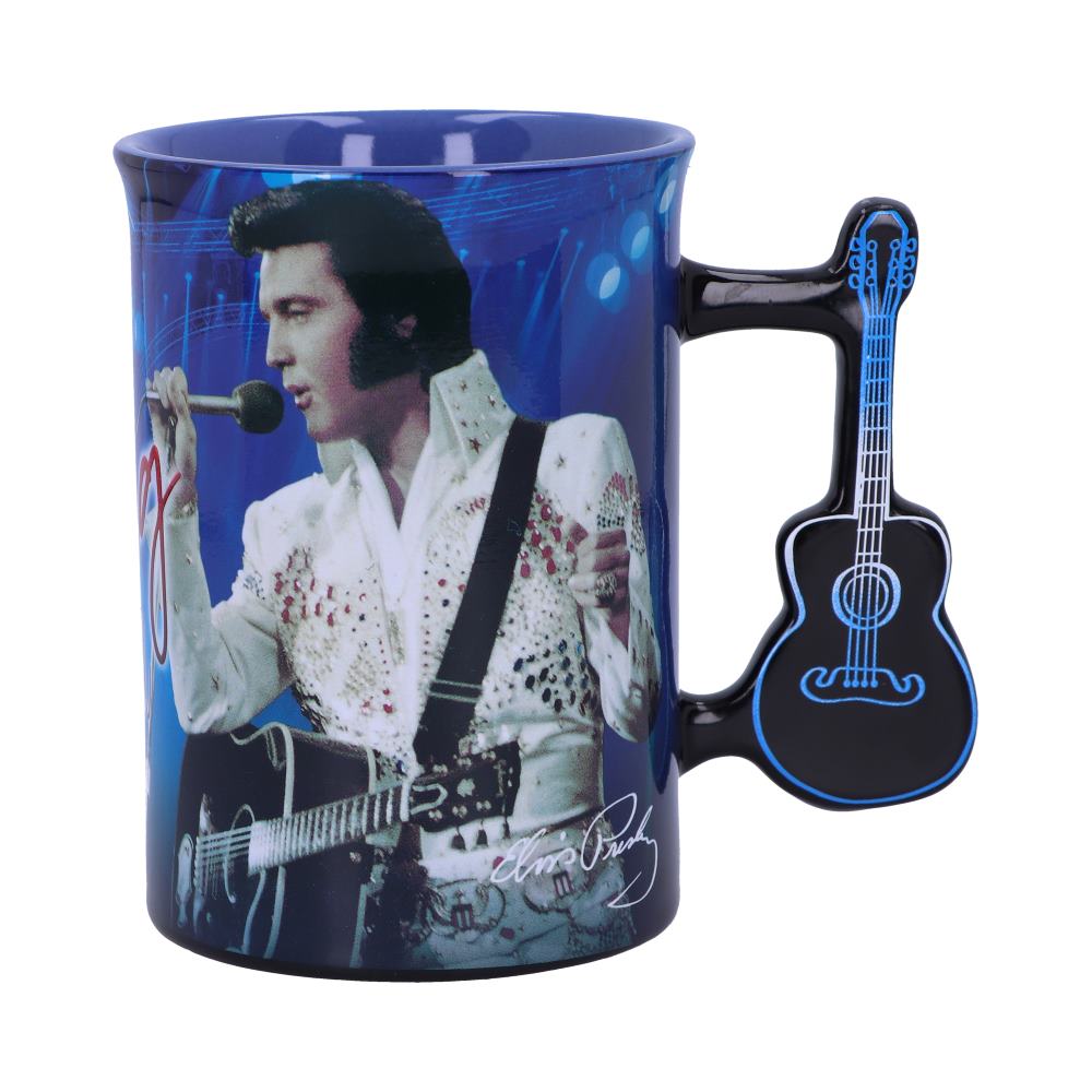 Elvis The King of Rock and Roll Blue Mug 16oz 1