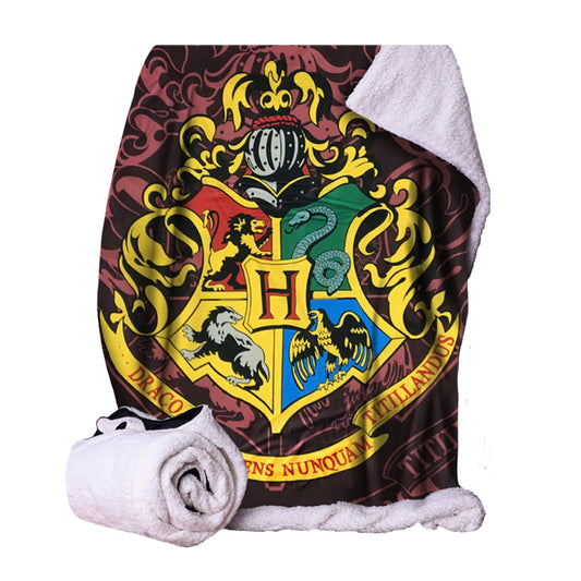 Harry Potter Hogwarts Crest Soft To Touch Throw 100 x 150cm 1