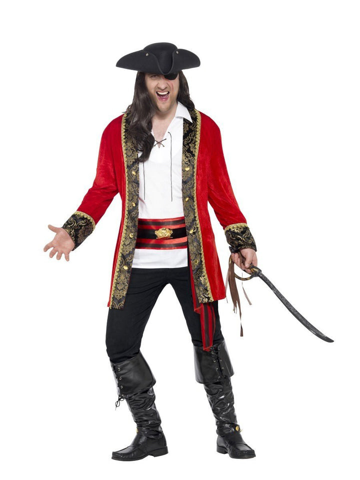 Curves Pirate Captain Costume Red Velour