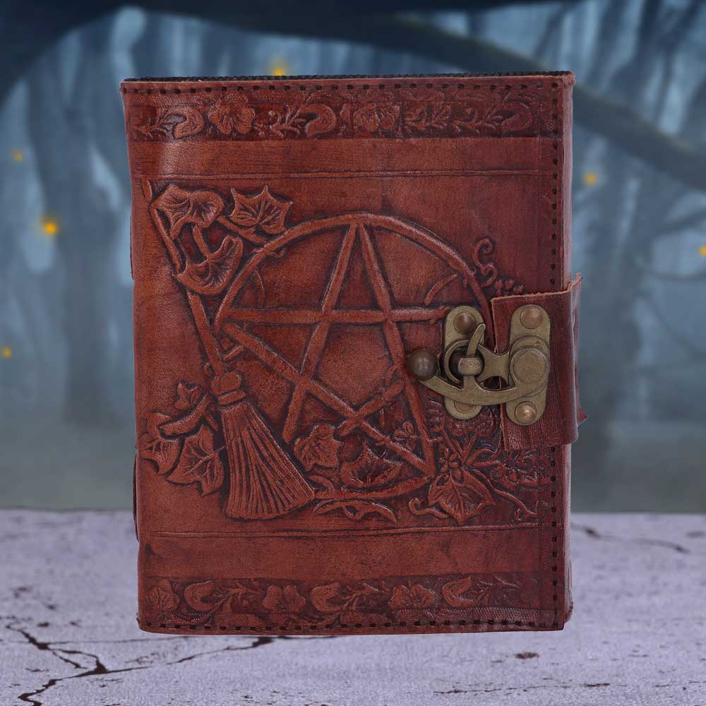 Lockable Pentagram Leather Embossed Journal 7