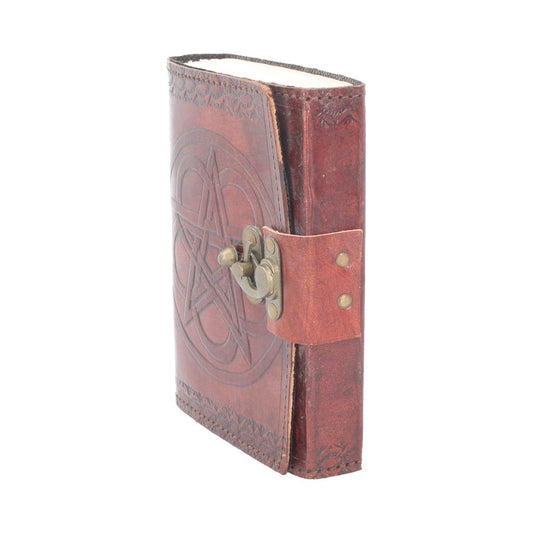 Wiccan Lockable Pentagram Leather Embossed Journal 2
