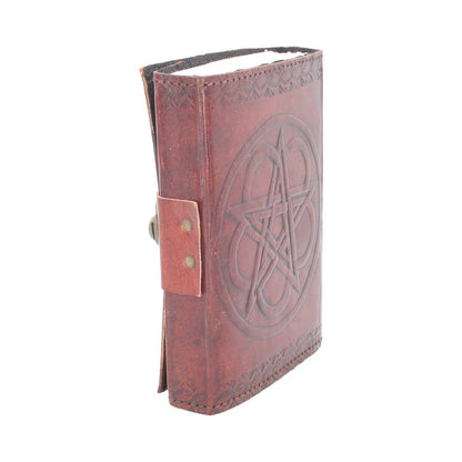 Wiccan Lockable Pentagram Leather Embossed Journal 3