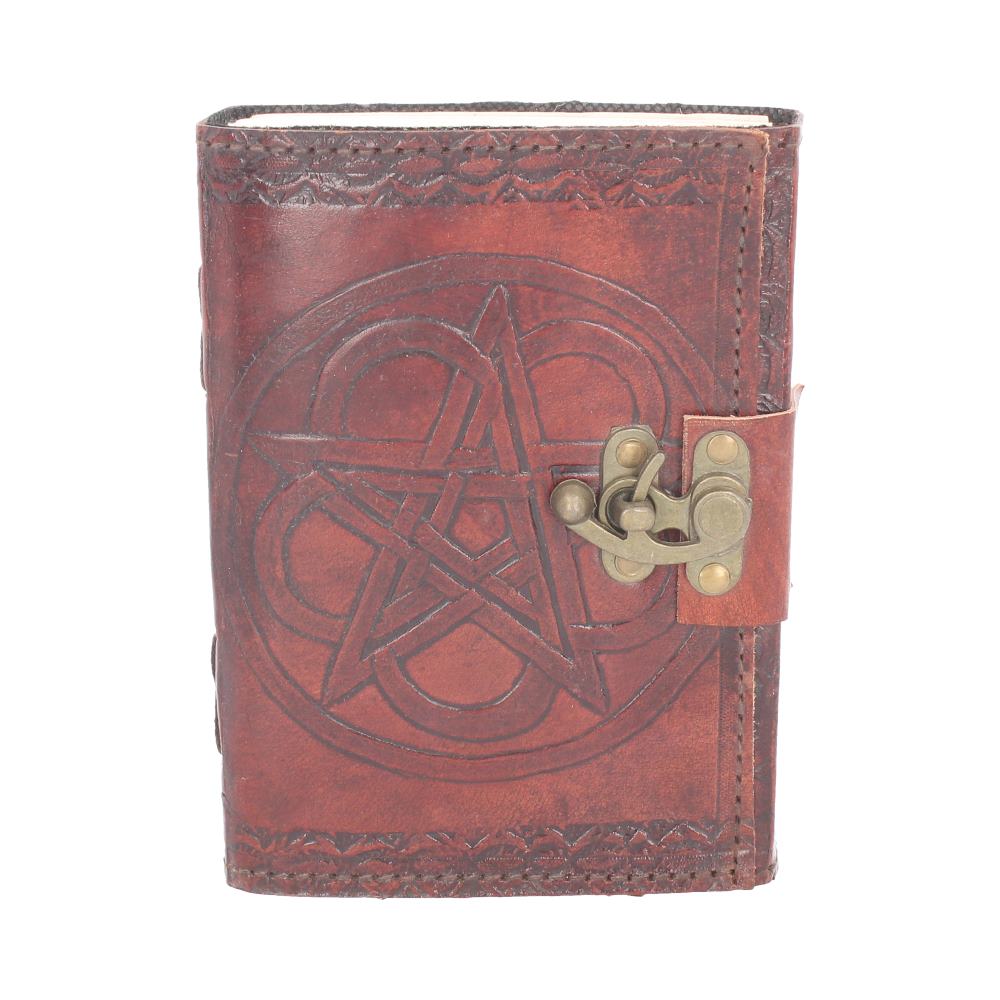 Wiccan Lockable Pentagram Leather Embossed Journal 1