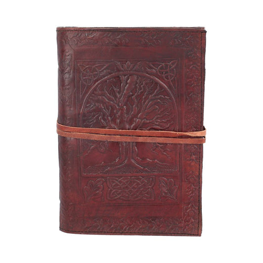Tree Of Life Bound Red Leather Embossed Journal 18 x 25cm 1