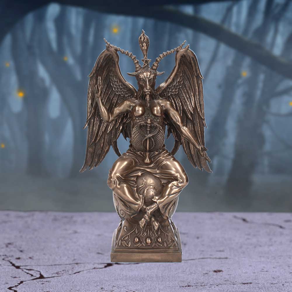 Bronzed Baphomet Occult Sabatic Goat Large Figurine 38cm Bronze Statue 7