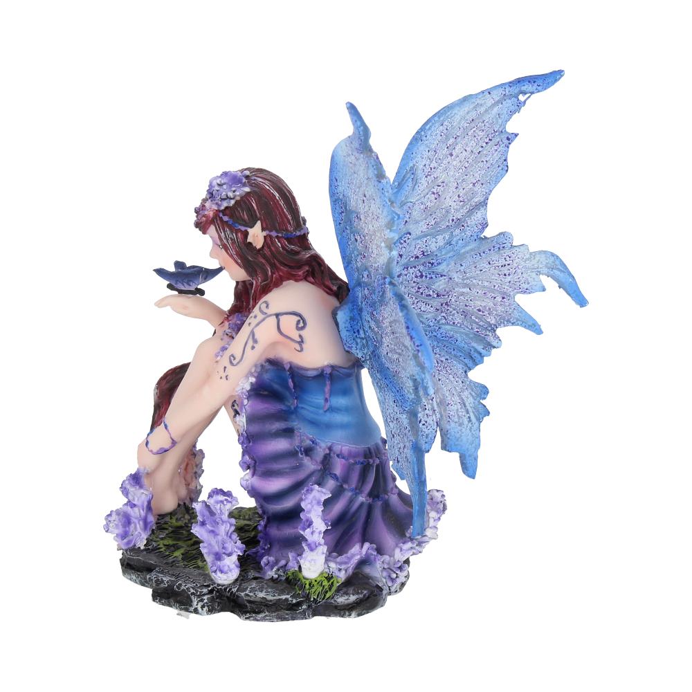 Violet Fairy with her Butterfly Azure 14cm Resin Statue 3