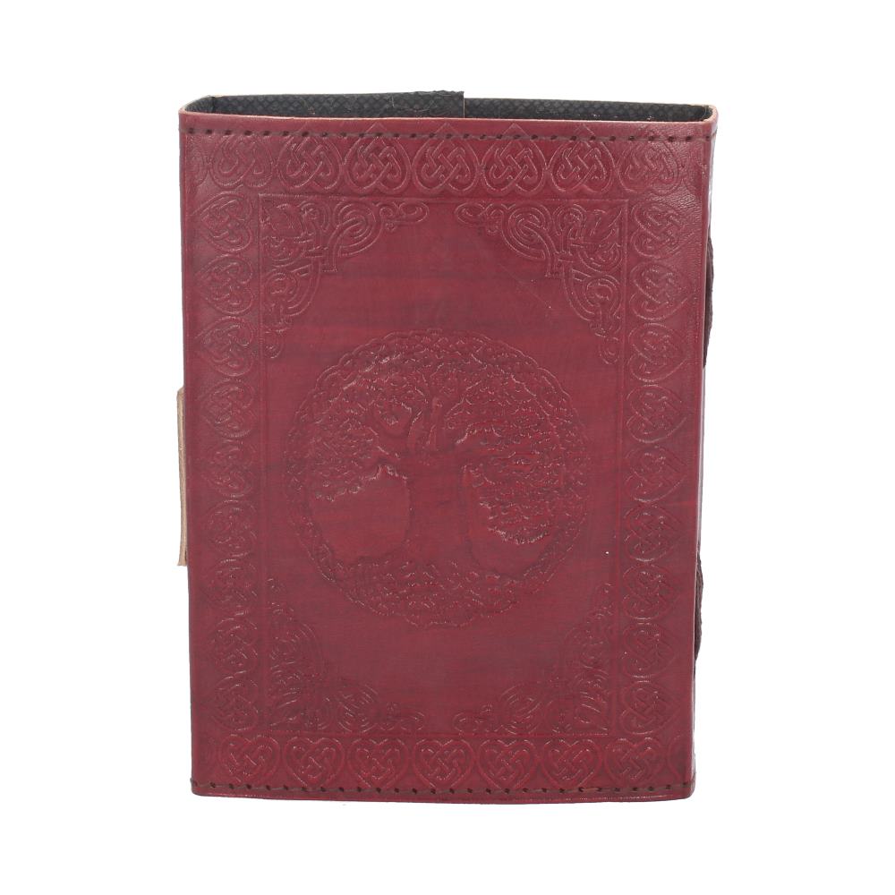 Lockable Tree of Life Red Leather Journal 13 x 18cm with Lock 4