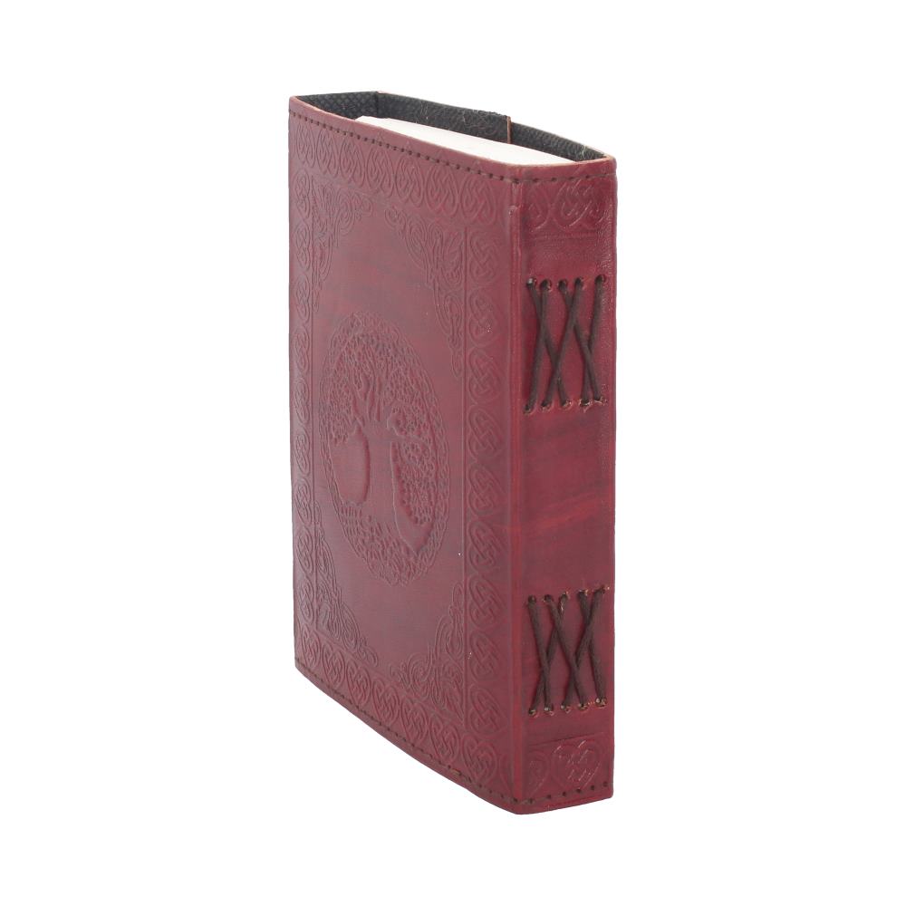 Lockable Tree of Life Red Leather Journal 13 x 18cm with Lock 5
