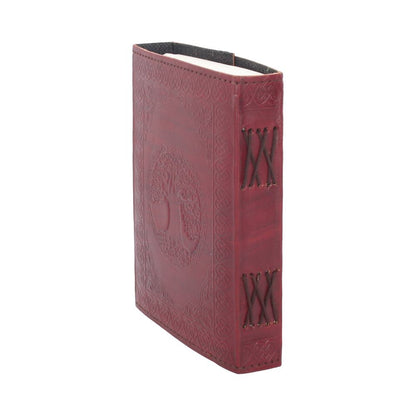 Lockable Tree of Life Red Leather Journal 13 x 18cm with Lock 5