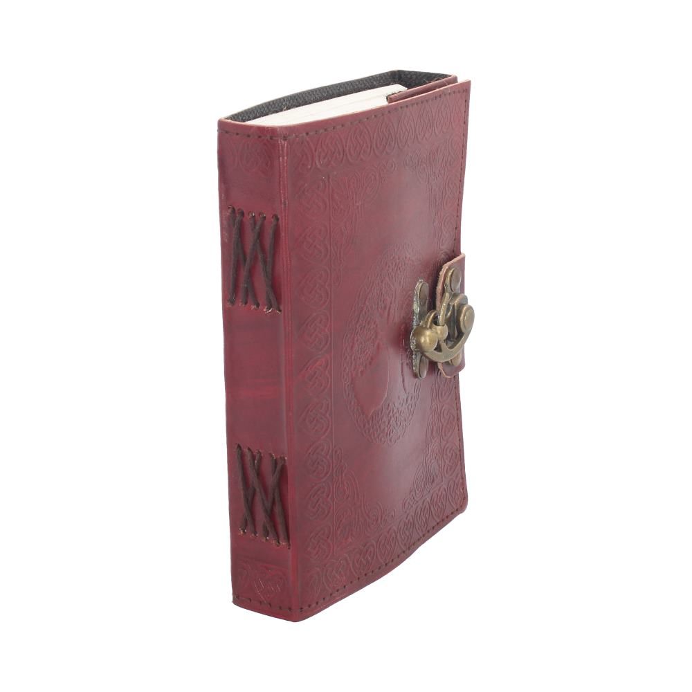 Lockable Tree of Life Red Leather Journal 13 x 18cm with Lock 6