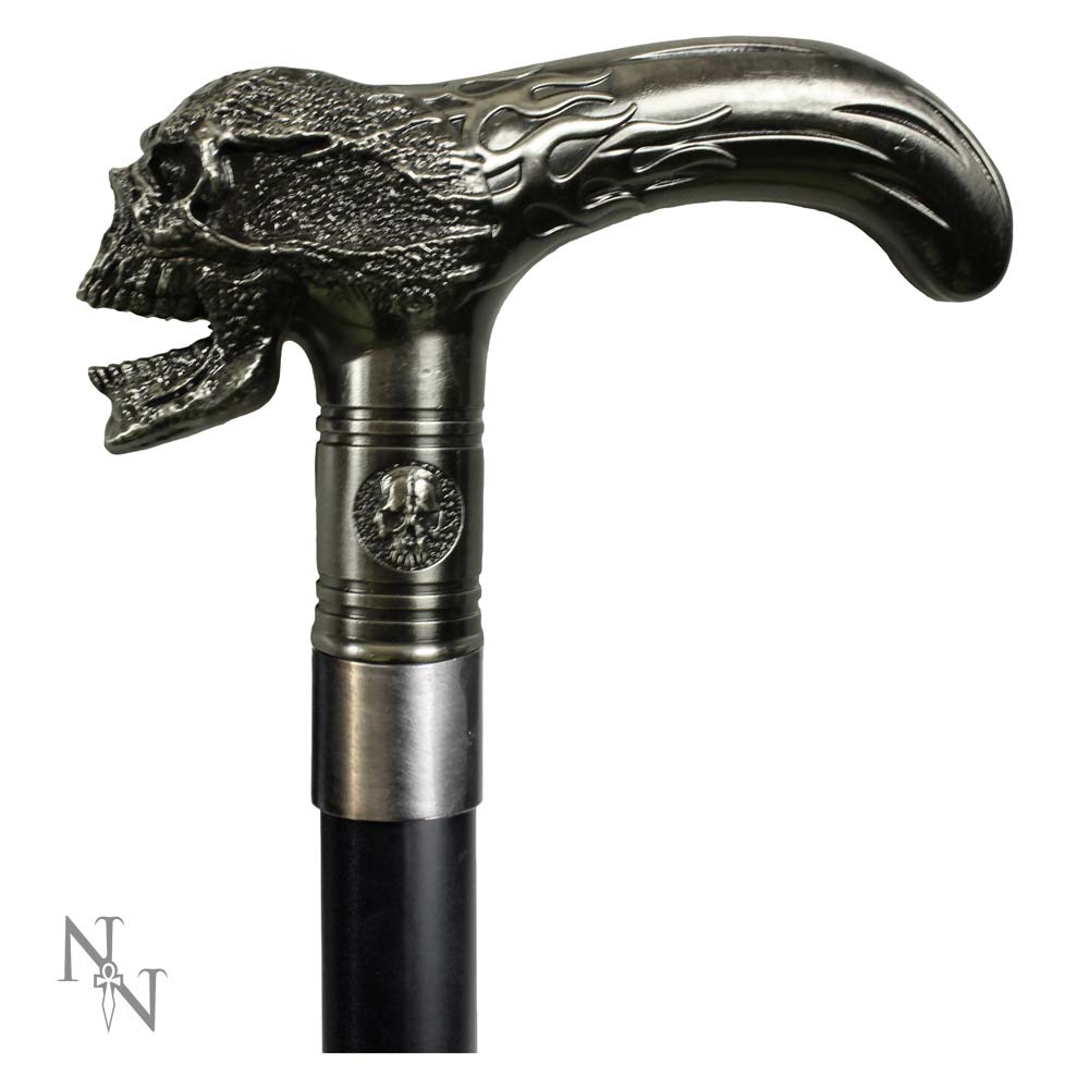 Xenocane Flamed Skull Swaggering Cane 89cm