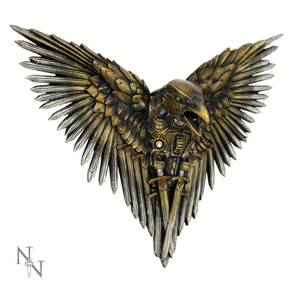 Blade Raven Plaque Steampunk Sword Crow Wall Hanging