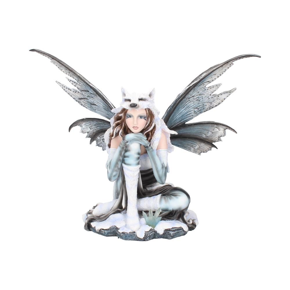 Fae Lore Winter Fairy Wearing Wolf Hide 30cm 1