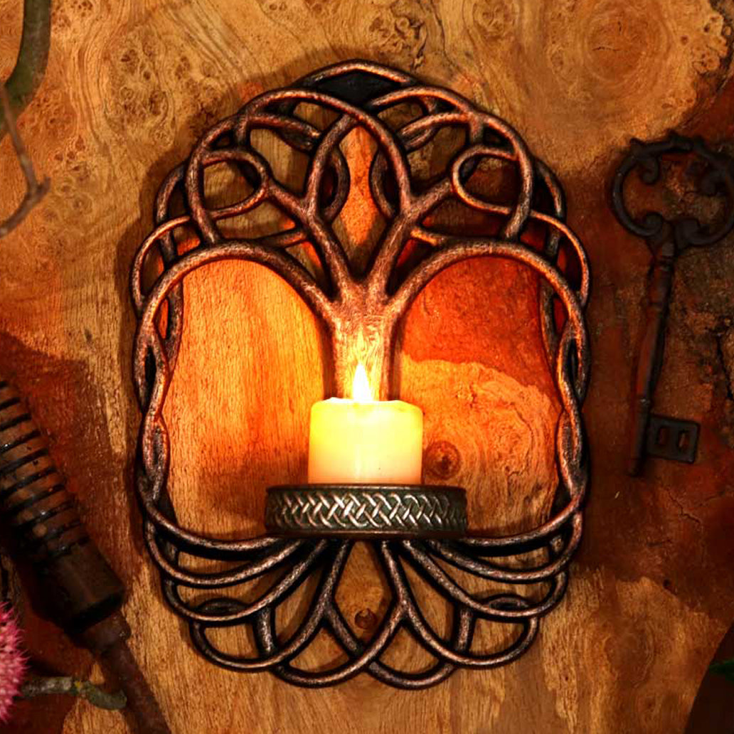 Celtic Tree Of Life Wall Hanging Candle Holder 26cm 6