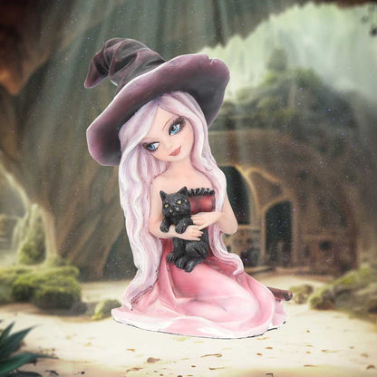 Rosa Figurine Witch Black Cat Ornament 15cm 7