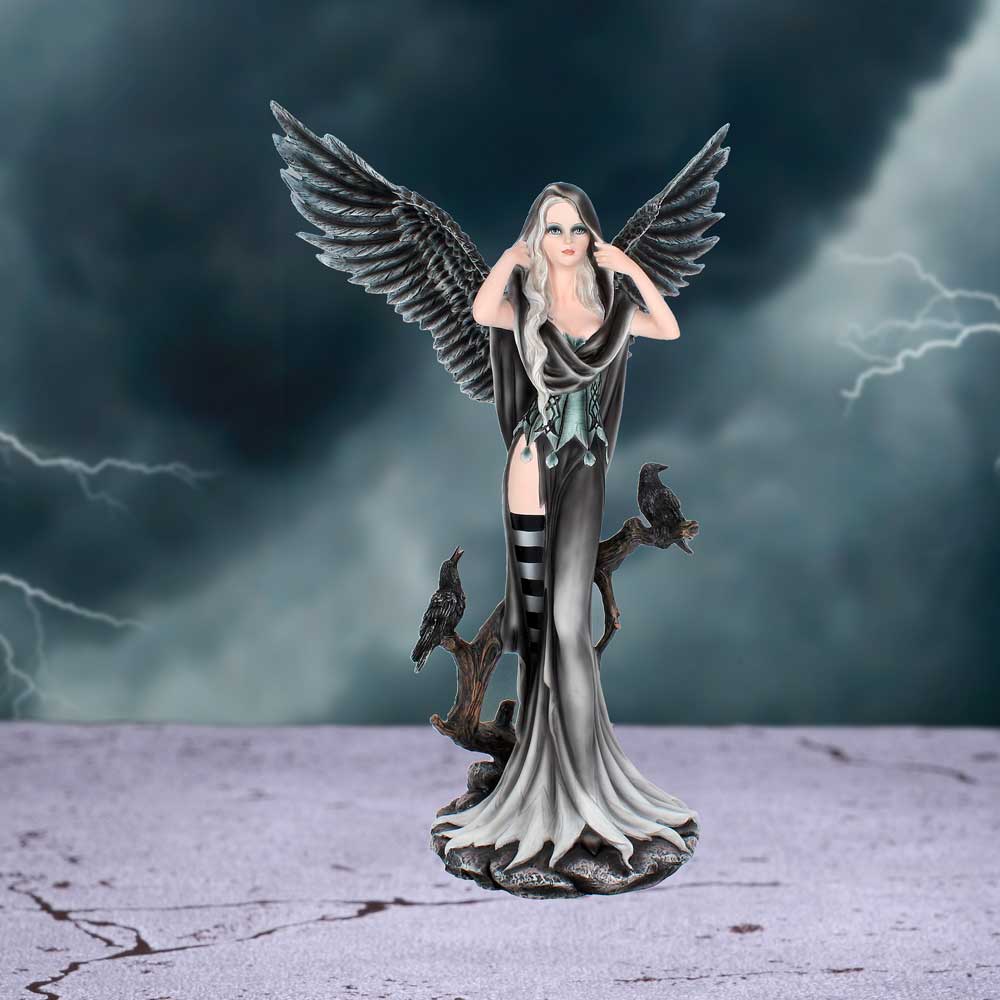 Sorrel Large Dark Angel Fairy and Raven Figurine Sorrel 62.5cm 7