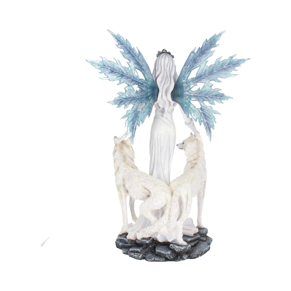 Aura Large Ice Fairy with Two Winter Wolf Companions Figurine 60.5cm 2