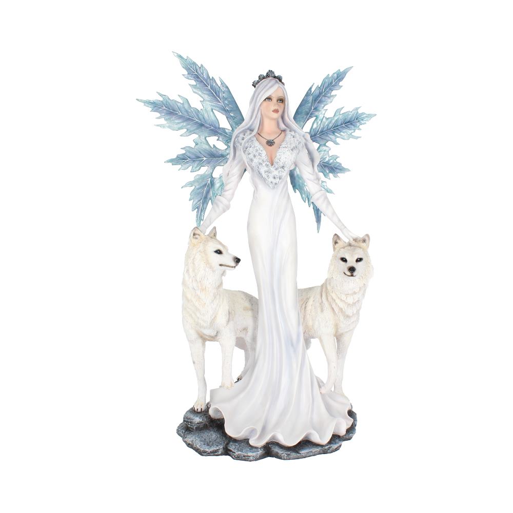 Aura Large Ice Fairy with Two Winter Wolf Companions Figurine 60.5cm 1