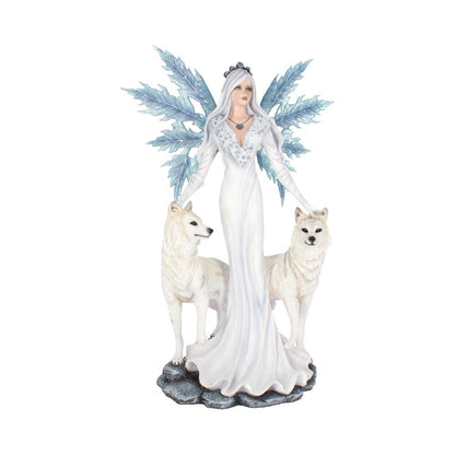 Aura Large Ice Fairy with Two Winter Wolf Companions Figurine 60.5cm 1