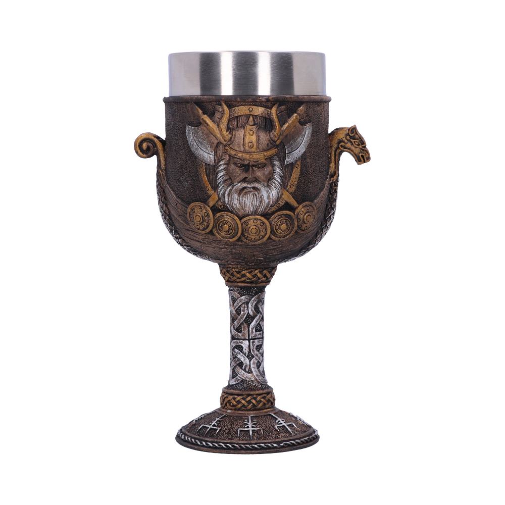 Valhalla Goblet Viking Dragon Boat Wine Glass 17cm 3