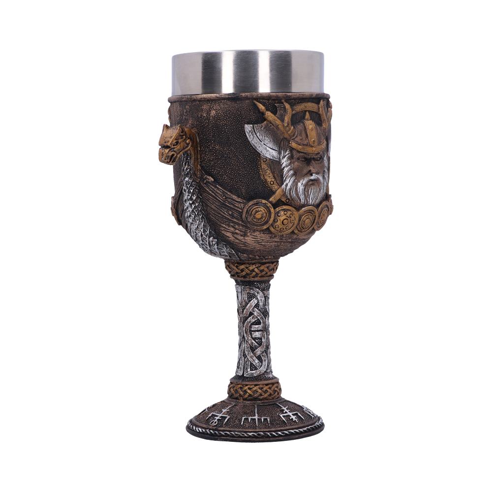 Valhalla Goblet Viking Dragon Boat Wine Glass 17cm 4